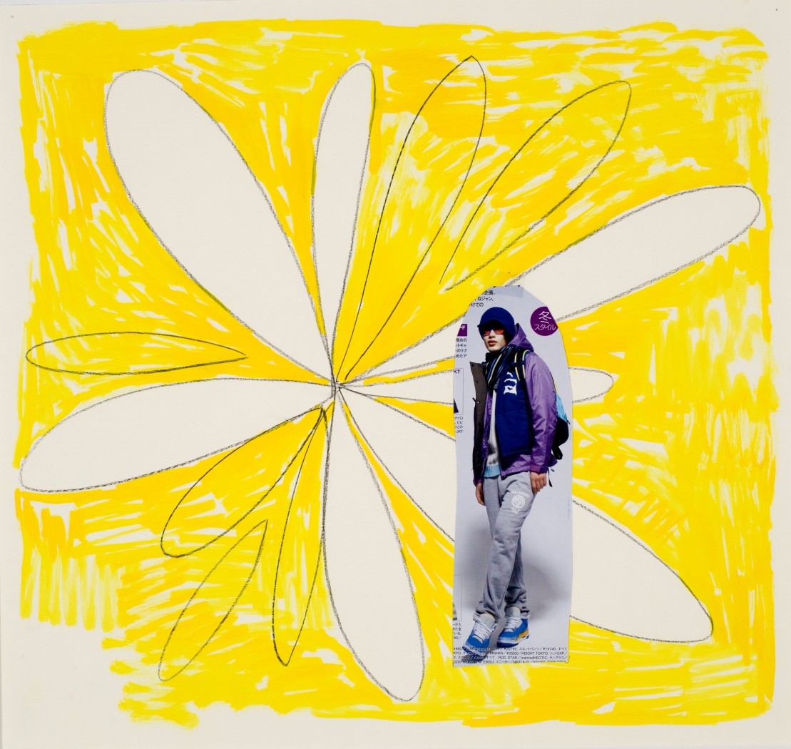 Dragonfly 7, 2009, oil, pencil and collage on paper, 17 x 18 inches