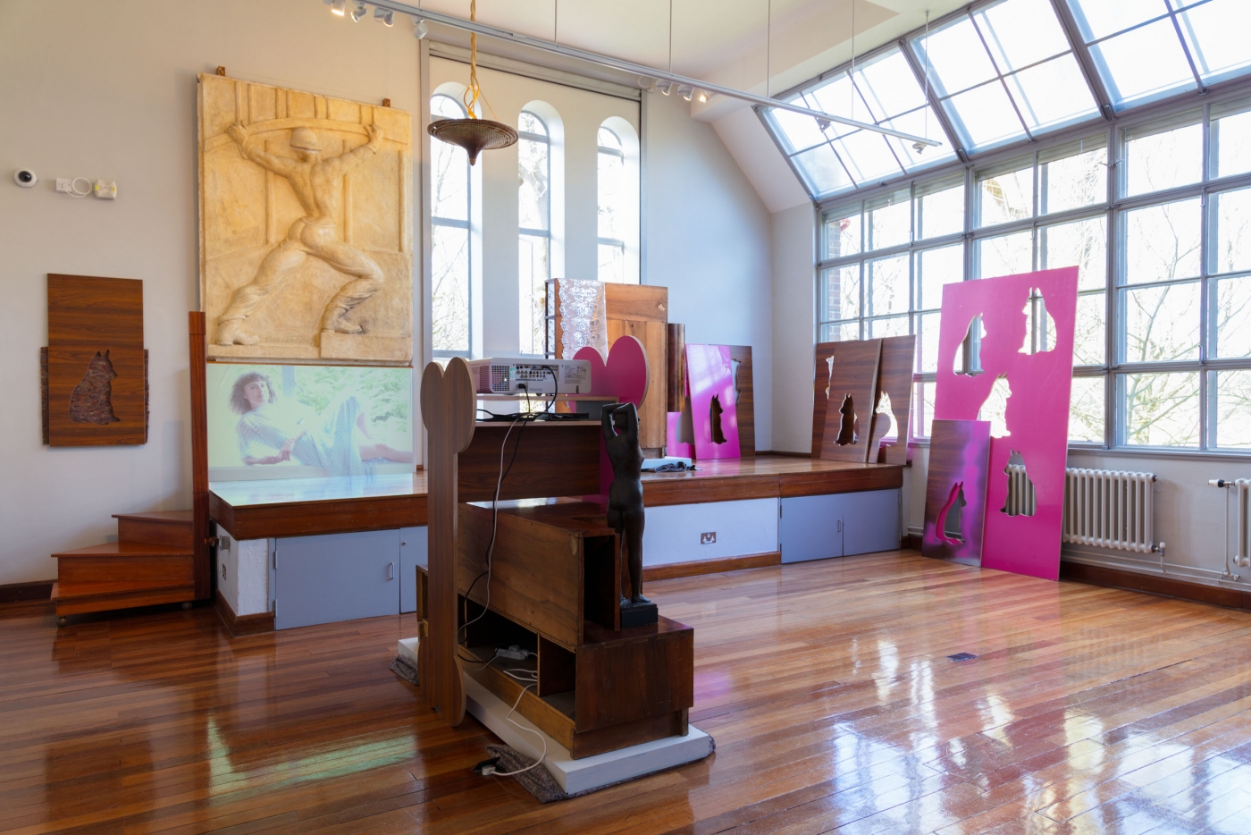 Hilary Lloyd, Installation view, Awful Girls, Dorich House Museum, Kingston University, London, 2017