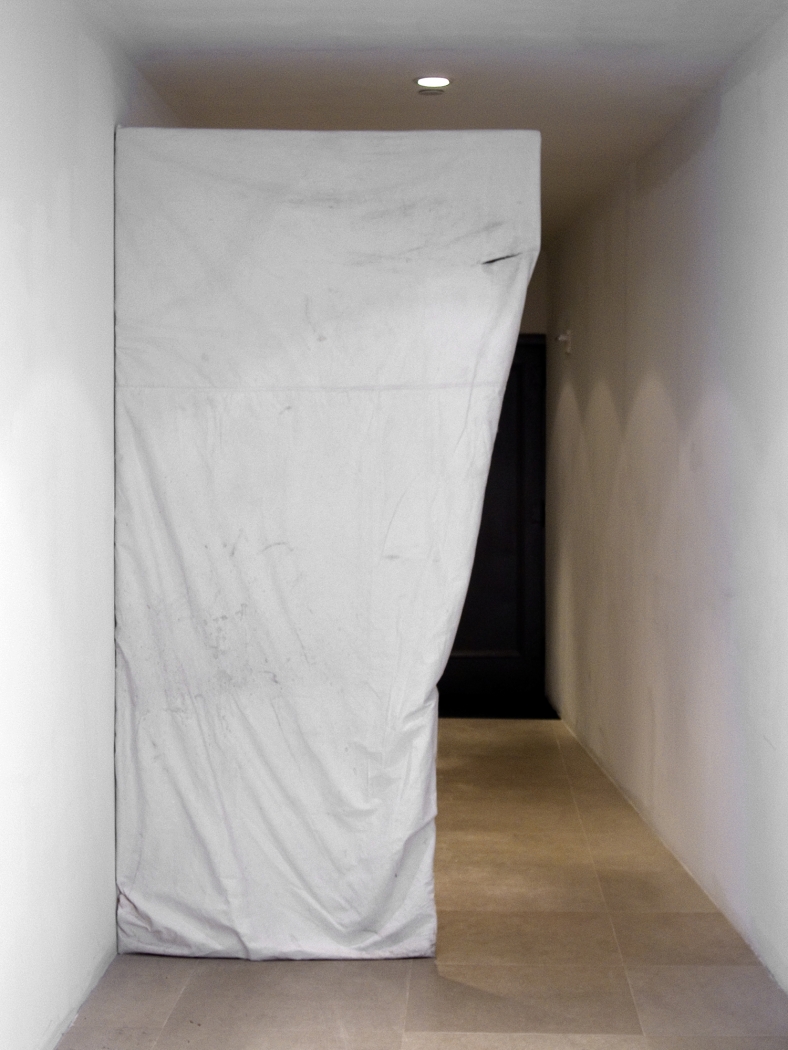 Gedi Sibony, What Else Could I Have Done With This, 2007, Cardboard, fabric, 93 1/2 x 48 x 4 inches, 237.5 x 121.9 x 10.2 cm