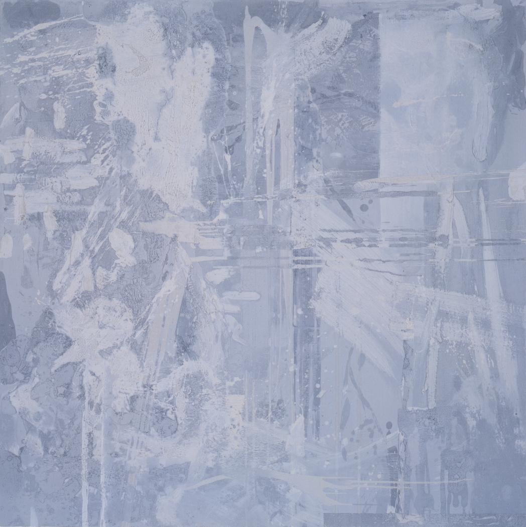 Jacqueline Humphries, Untitled (gray #1), 1997, Oil on linen, 72 x 72 inches