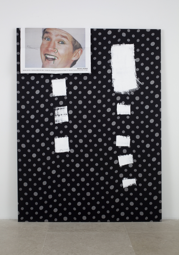 The Other Day, 2003, Acrylic and paper on fabric, 60 x 44 inches