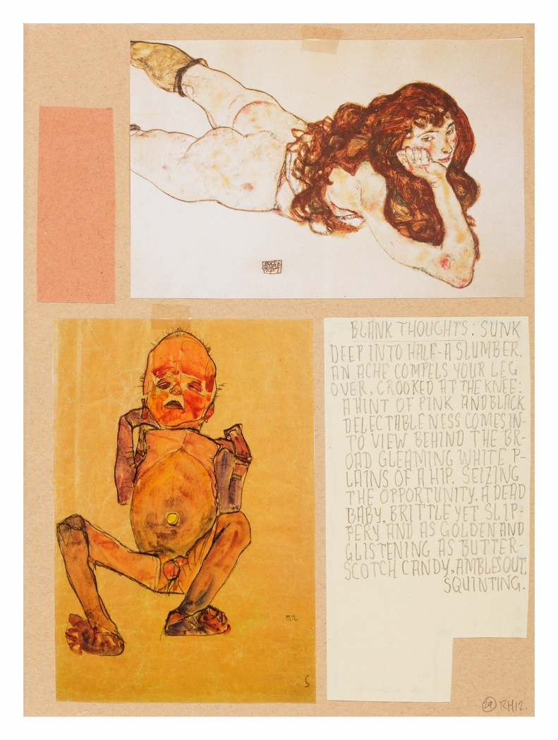 Richard Hawkins Ankoku 29 (Dead baby), 2012 Collage 19 1/2 x 15 3/4 x 1 inches (49.5 x 20x 2.5 cm