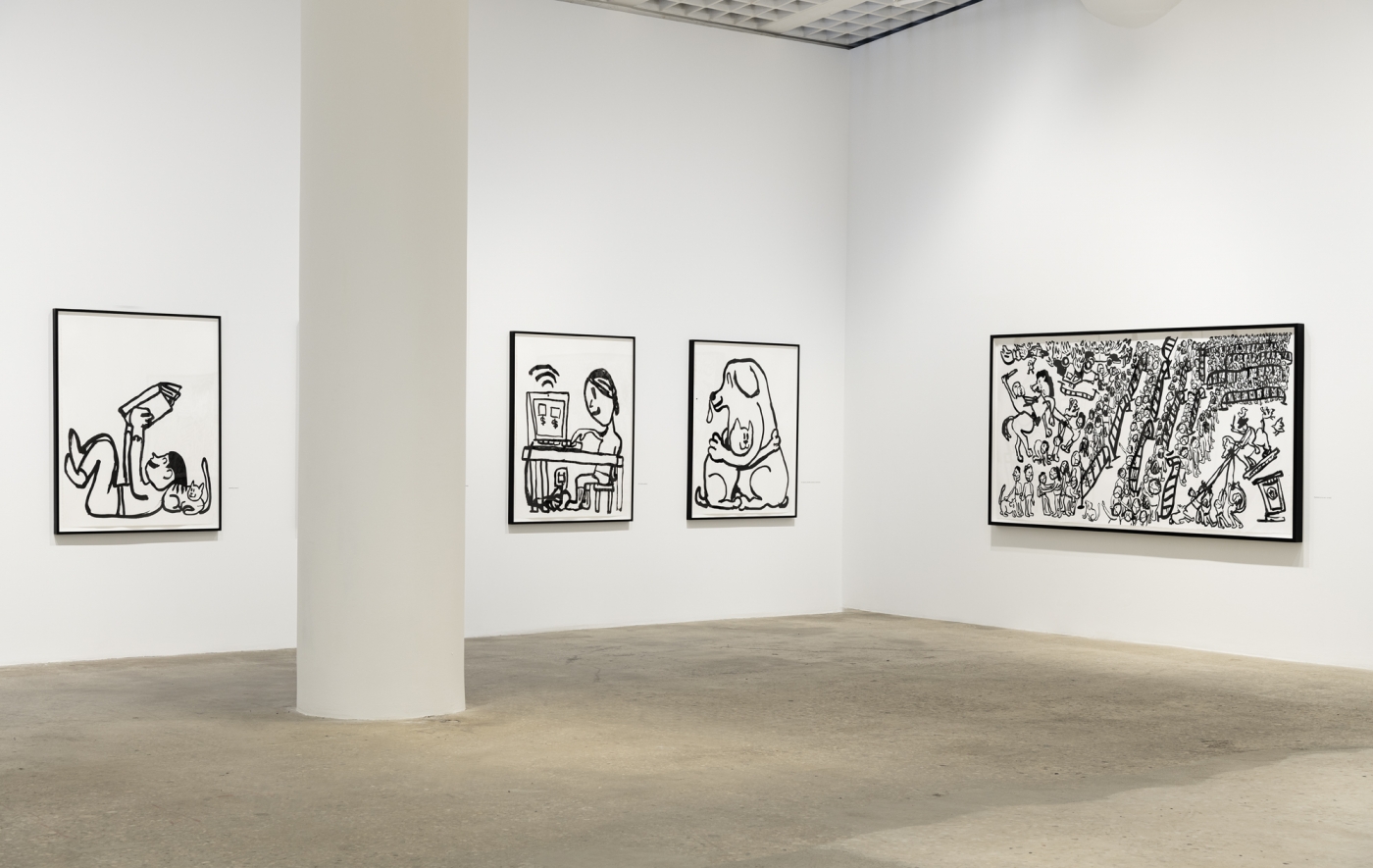 Paul Chan, Installation view, Drawings for Word Book by Ludwig Wittgenstein, Greene Naftali, New York, 2020