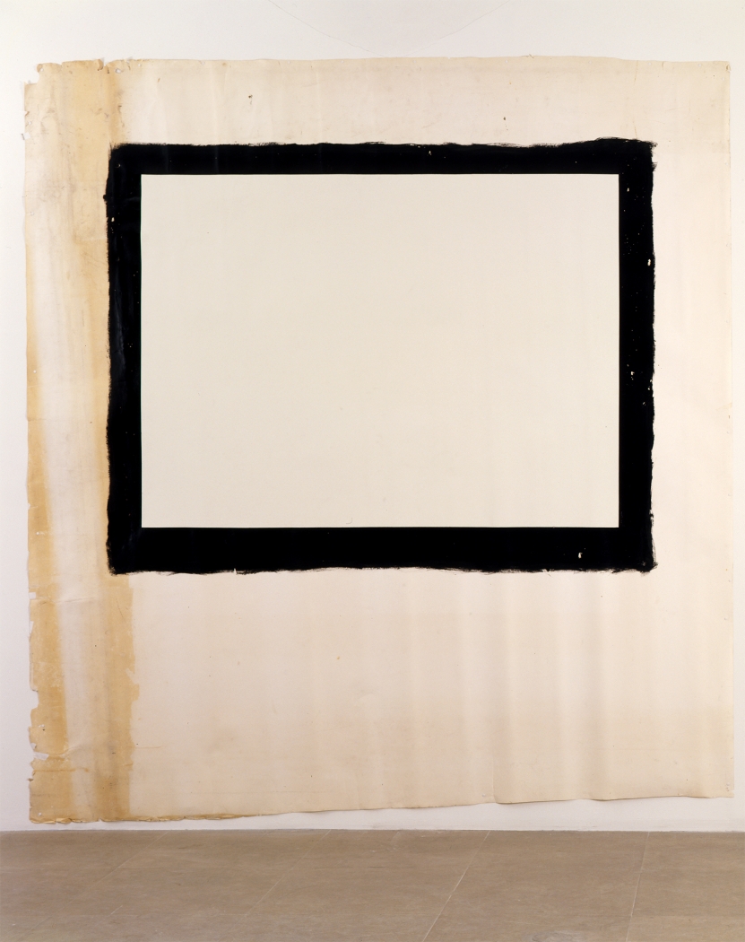 Tony Conrad Yellow Movie 2/10/73, 1973 Emulsion: Gull white flat interior latex, Magicolor No. 3011-11 Base: Studio white seamless paper 120 x 107 inches 304.8 x 271.8 cm