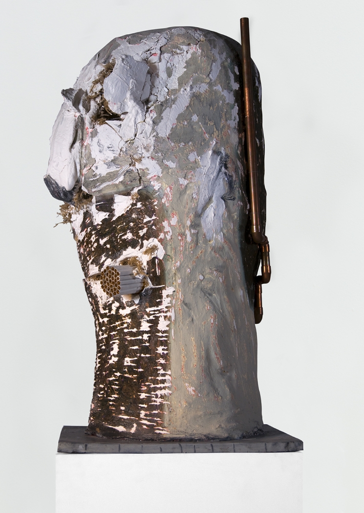 Nicole Eisenman, Witch Head, 2018, Plaster with mixed media and smoke, 29 1/2 x 16 x 16 inches (74.9 x 40.6 x 40.6 cm)