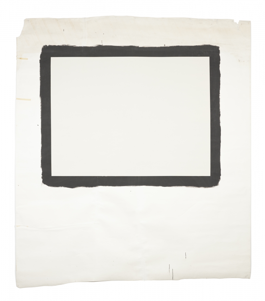 Tony Conrad Yellow Movie 2/28/73, 1973 Emulsion: Antique white undercoat, Provincial Colorglaze, Martin Semour Paint No. 226 Base: Studio white seamless paper 124 x 107 inches