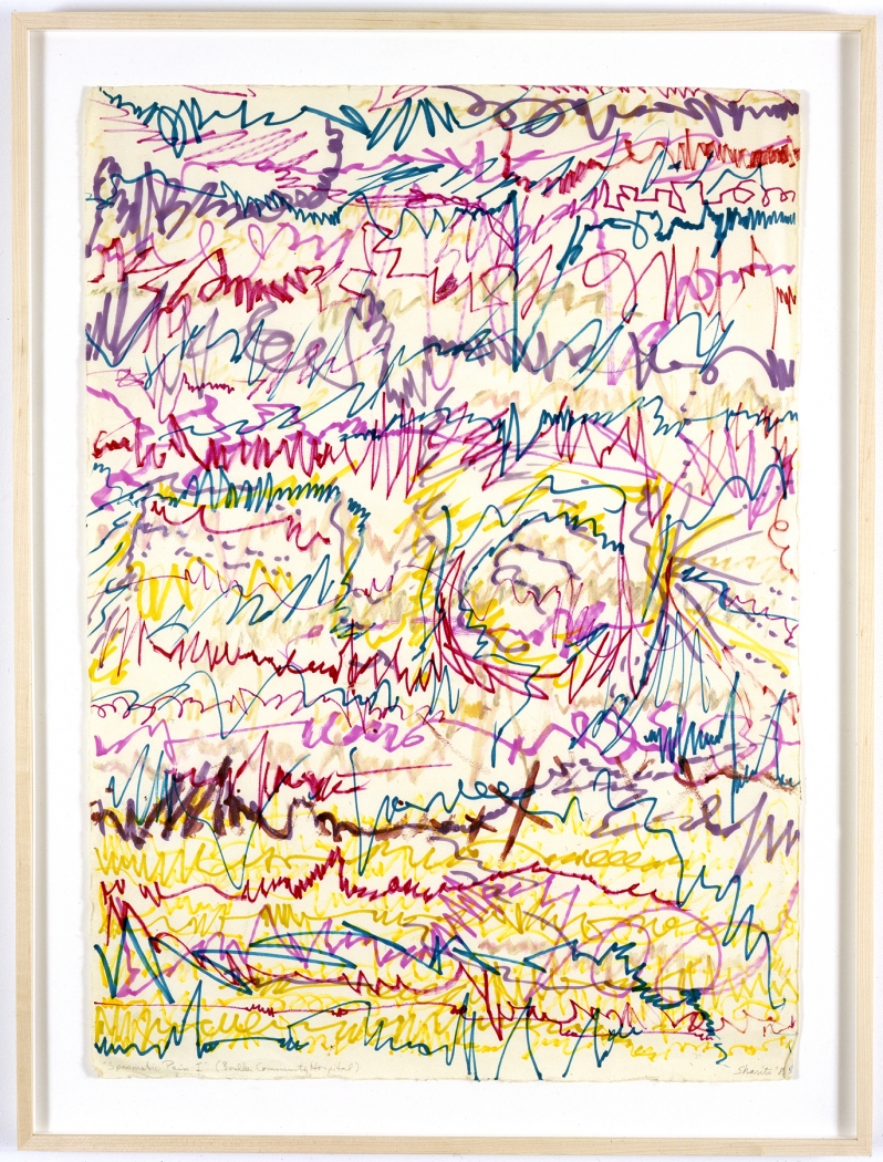 Paul Sharits, Spasmatic Pain I (Boulder Community Hospital), 1981, marker on paper, 28 x 20 inches