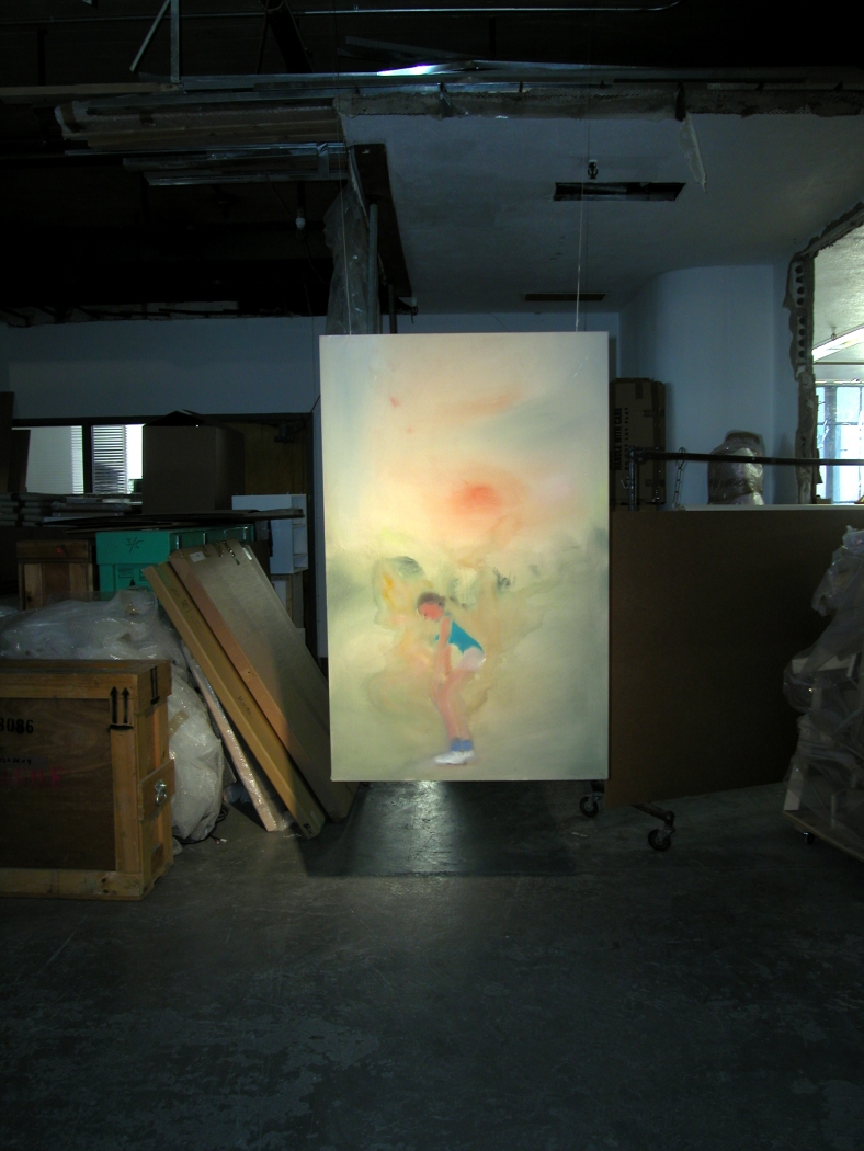 Jogger in Battery Park, 2005, acrylic on canvas, 53.15 x 33.46 inches, Installation view, Greene Naftali, New York, 2005