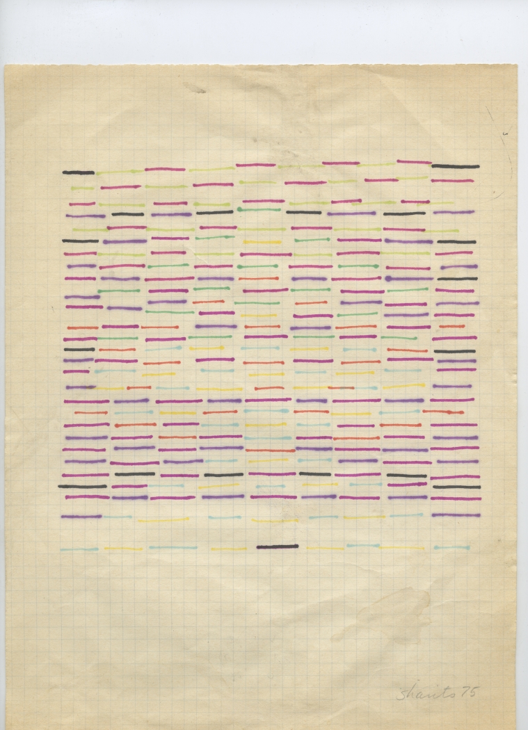 Untitled, 1975, colored feltpen on paper, 11 x 8 1/8 inches