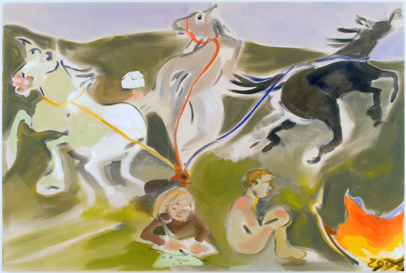 Wild Horses, 2007, Acrylic on canvas, 79 x 118 inches