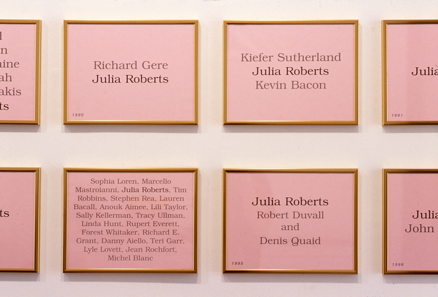 Best Actress, 2001 (detail), 24 laser prints, 8 3/4 x 11 1/4 inches each