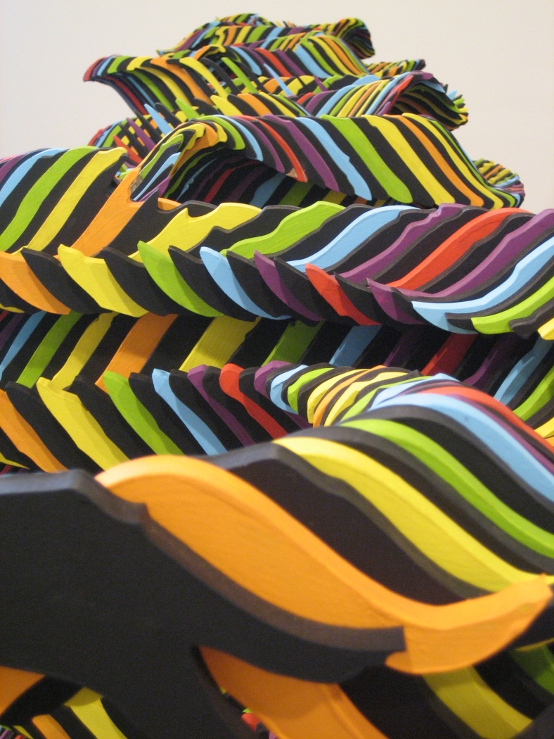 Ara Peterson Standing Waves, 2004 (detail), wood, acrylic, 45 x 168 x 30 inches