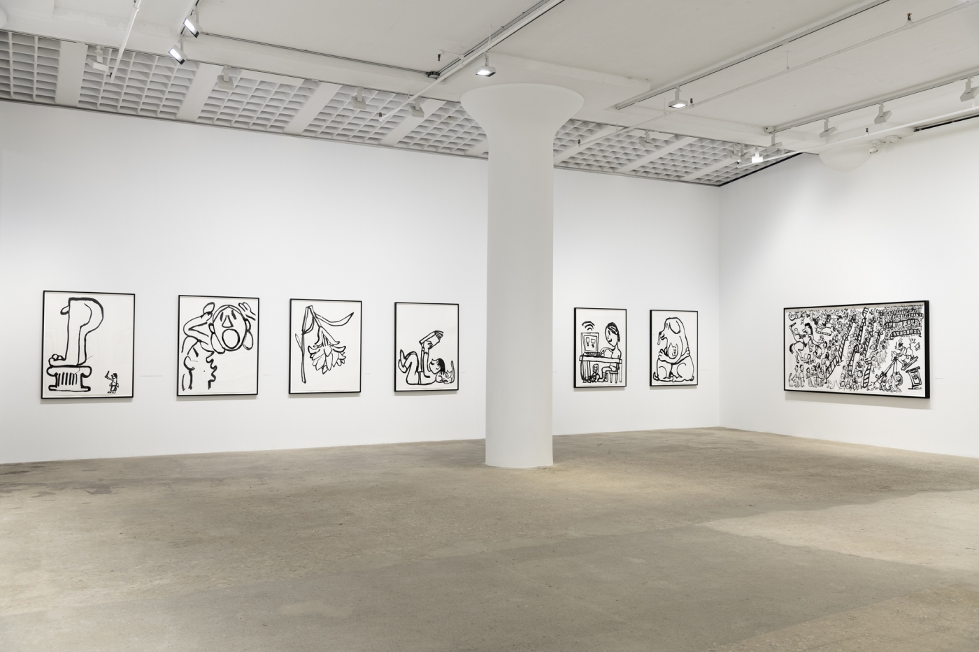 Paul Chan, Installation view, Drawings for Word Book by Ludwig Wittgenstein, Greene Naftali, New York, 2020