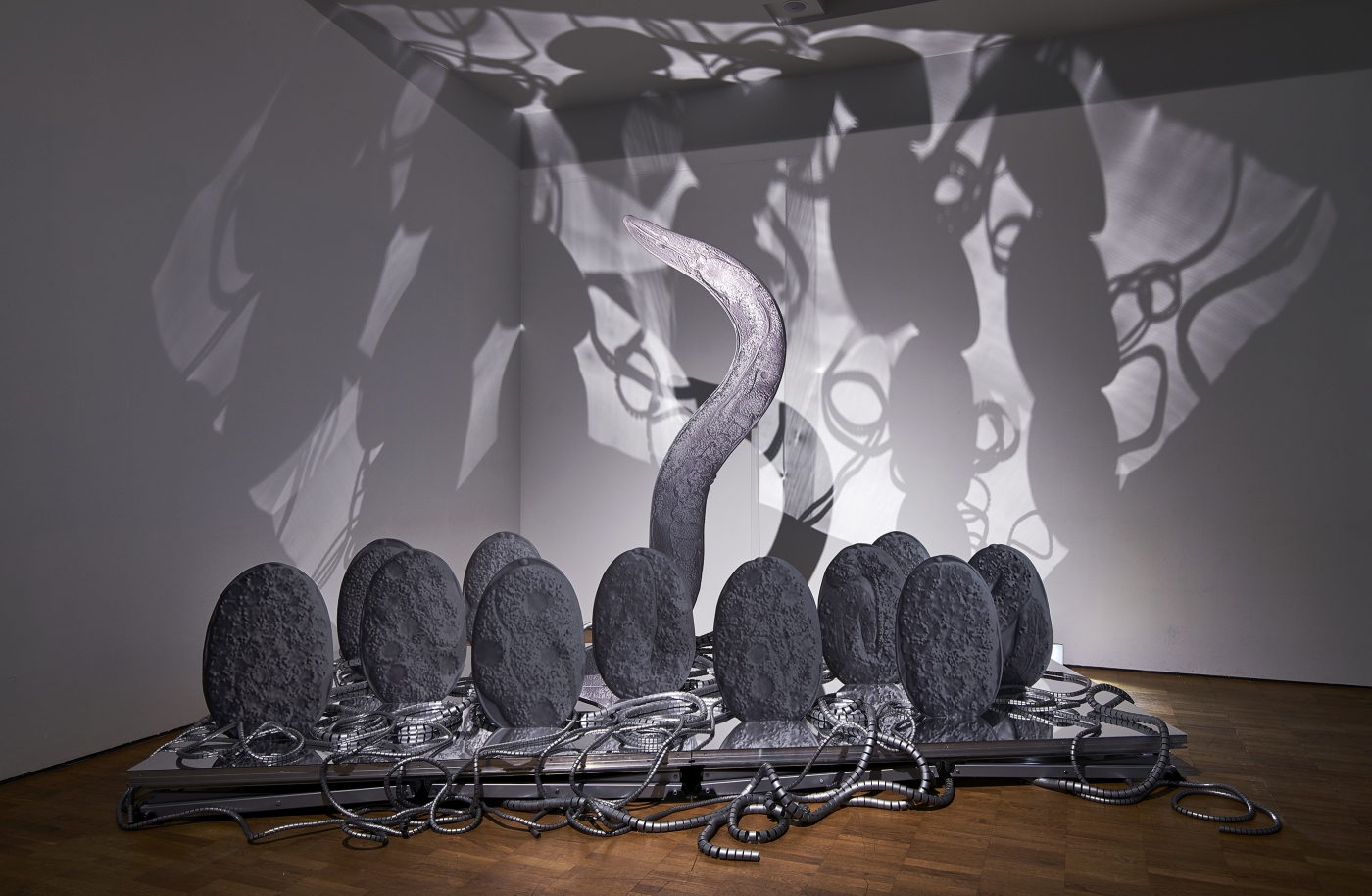 Katja Novitskova, Installation view, If Only You Could See What I've Seen with Your Eyes. Stage 2, Kumu Art Museum, Tallinn, Estonia, 2018