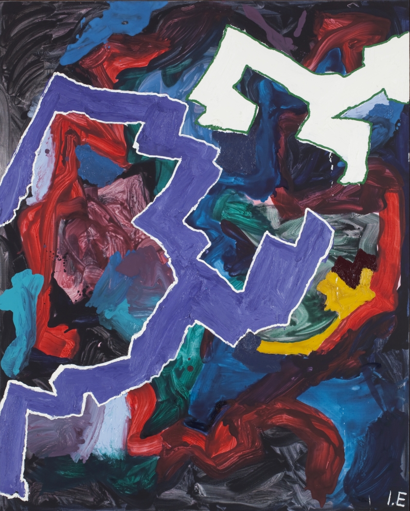 Ida Ekblad, Untitled, 2011, Oil on linen, 59 1/4 x 47 1/4 x 7/8 inches