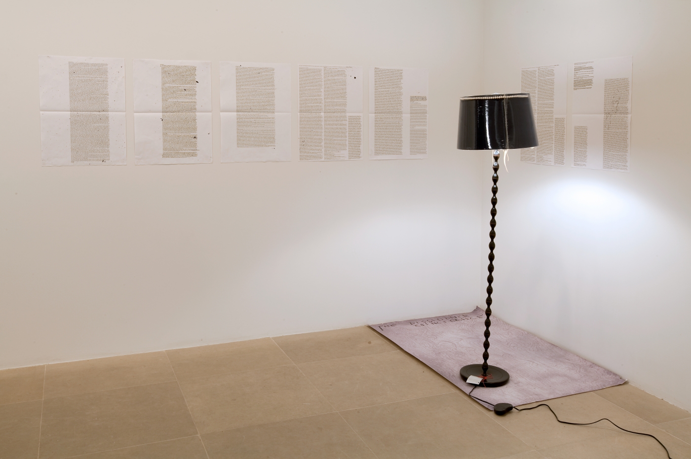 Josef Strau The Dissidence Coincidence, 2008 Mixed media lamp with inkjet poster Overall dimensions variable