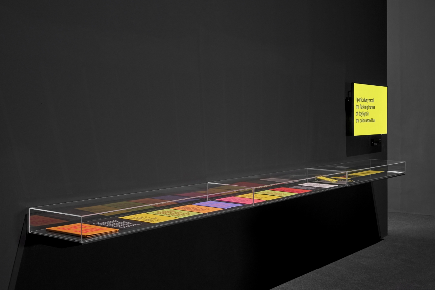 Installation view; Tony Cokes; Music, Text, Politics; Museu d’Art Contemporani de Barcelona, 2020, Photo: MACBA – Miquel Coll