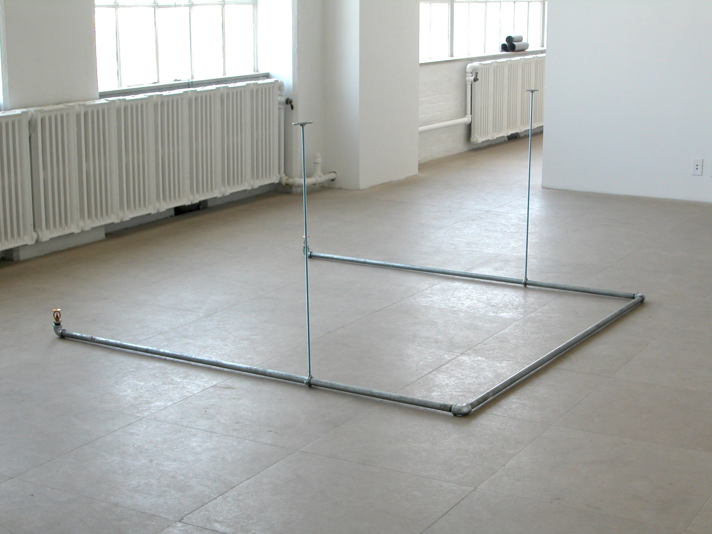 E.B., 2008, Galvanized steel pipes, steel rods, sprinkler spouts, 38 x 75 x 75 inches