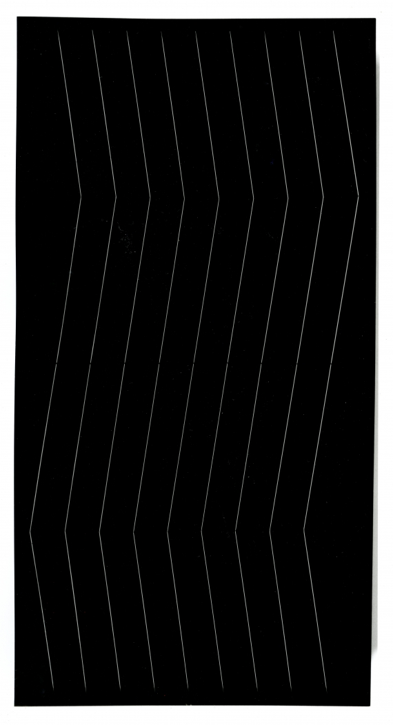 Gianni Colombo, Spazio Elastico, 1966/67, Wood elastic and mechanism, 78 3/4 x 39 3/8 x 6 5/8 inches