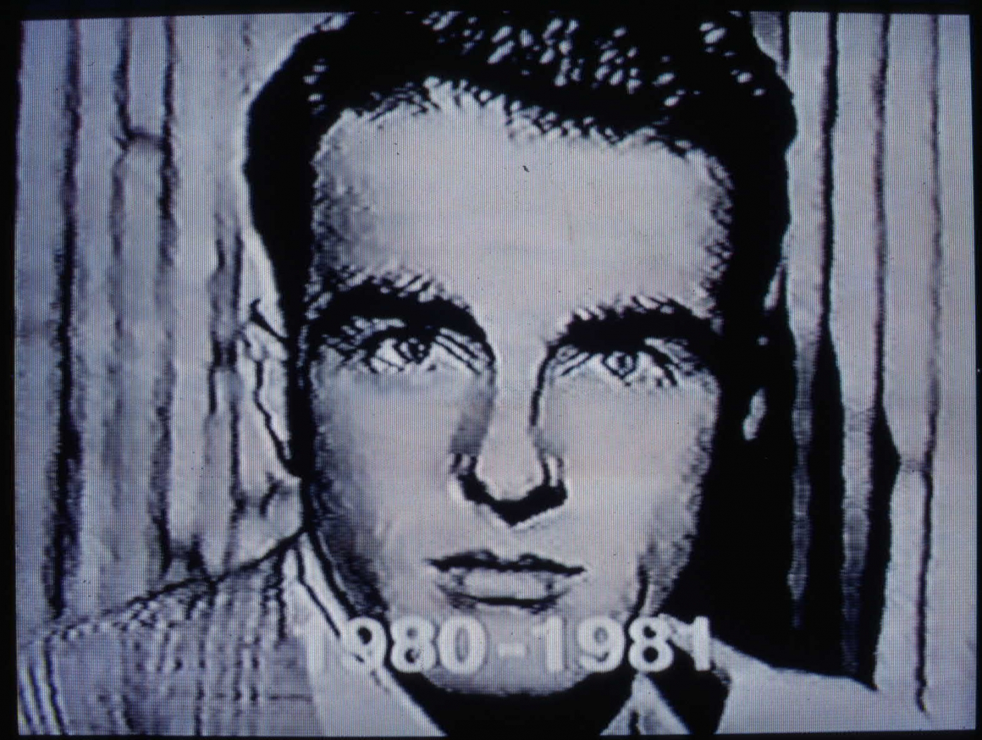 Installation detail, The Jonathan Horowitz Show, video still, monitor 4, 1980-1981