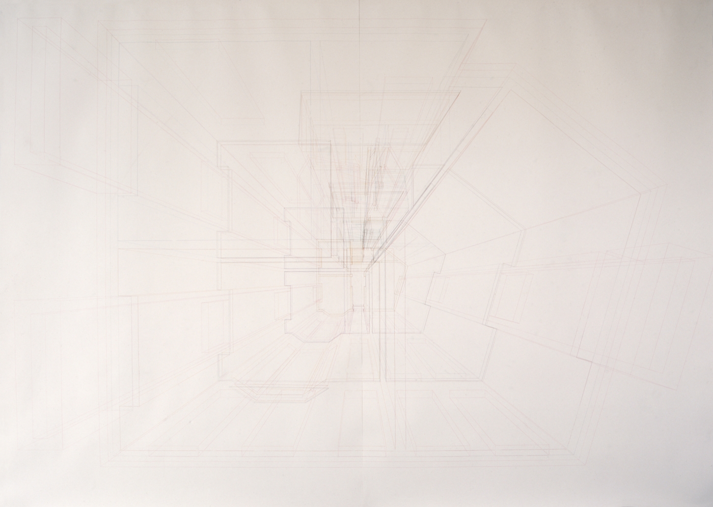 Silke Schatz, (lovetrap) London, 6 Kenwyn Road, 2000, Colored and lead pencil on paper, 134 x 187 inches