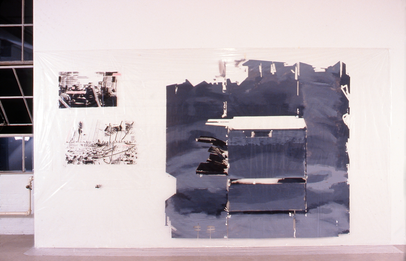 Dierk Schmidt, Two Papers for Copy Machine, 1999, Oil and acrylic on plastic, 106 x 168 inches