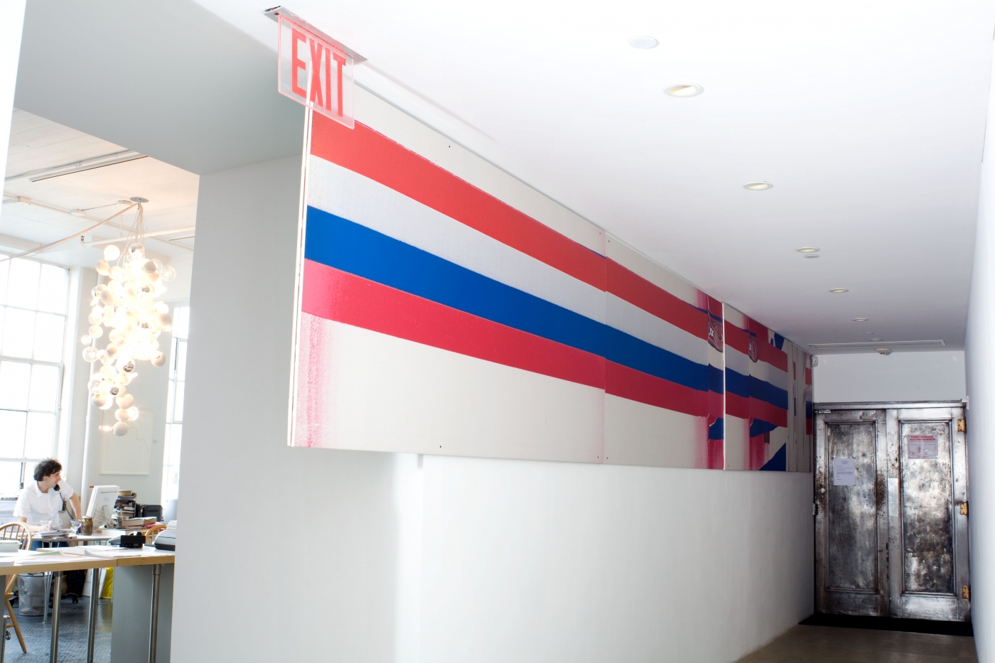 Untitled, 2009, Inkjet print on drywall, 48 x 323 x ½ inches, Installation view, Greene Naftali, New York, 2009
