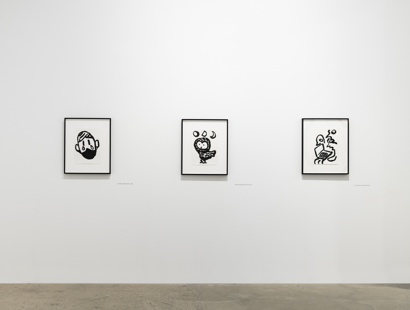 Paul Chan, Installation view, Drawings for Word Book by Ludwig Wittgenstein, Greene Naftali, New York, 2020