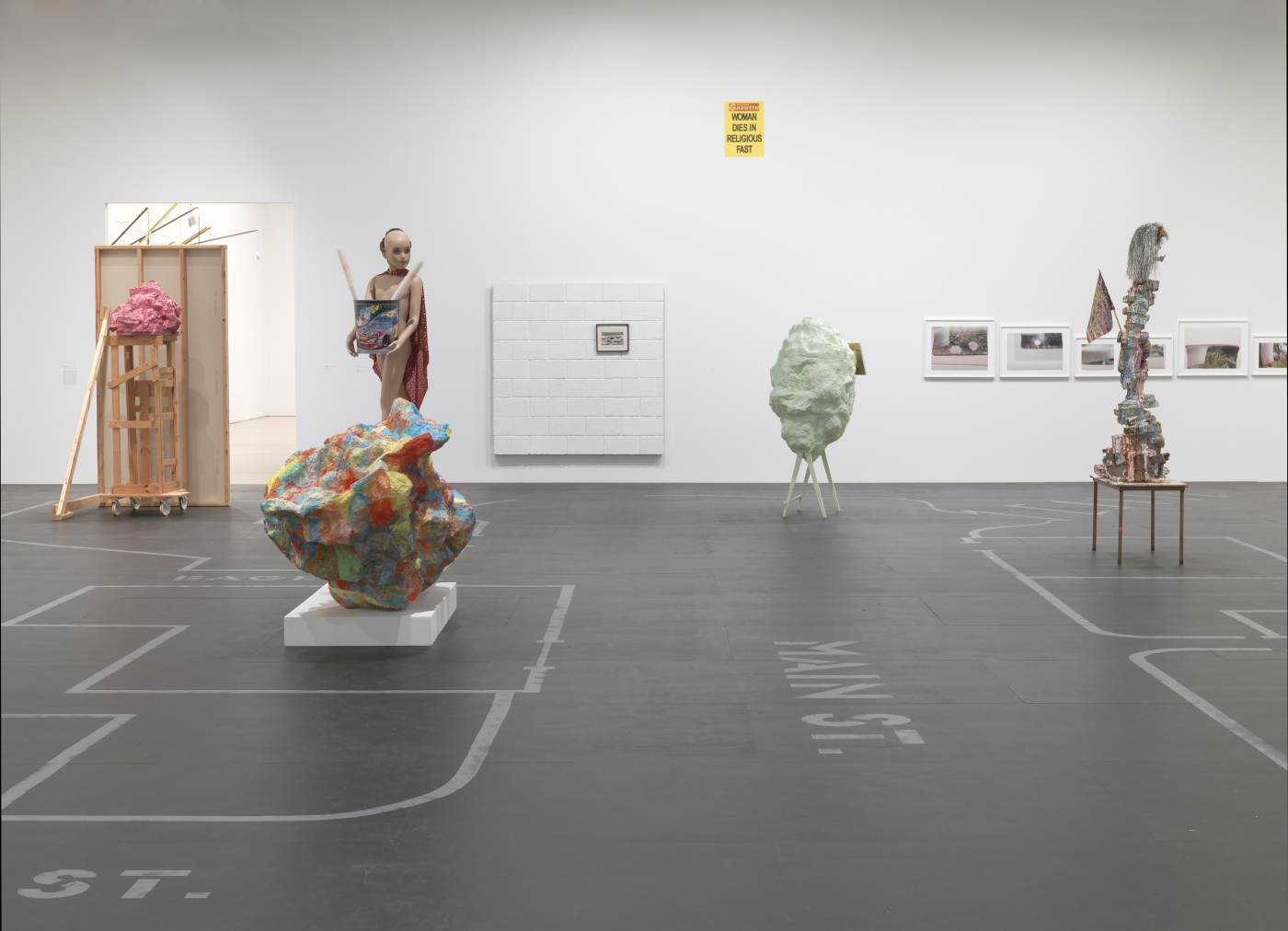 Rachel Harrison, Installation view, Rachel Harrison Life Hack, curated by Elisabeth Sussman and David Joselit, Whitney Museum of American Art, New York, 2019