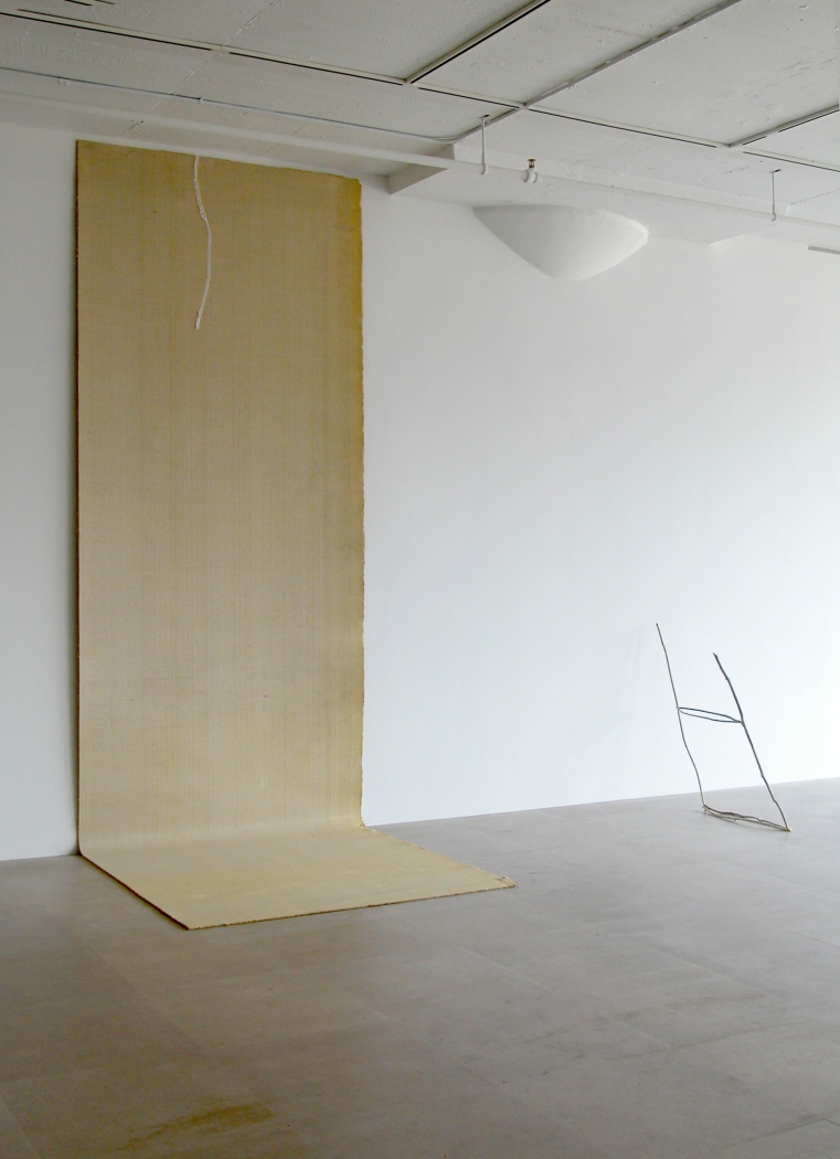 The Beginning Is Near, 2008, Carpet, tape, 136 x 60 x 60 inches