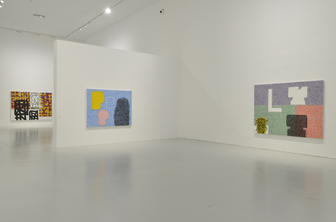 Installation view, Jonathan Lasker: Paintings 2001–2014, Musee d'art Modernet Contemporain de Saint-Étienne Métropole, Saint Etienne, France, 2015