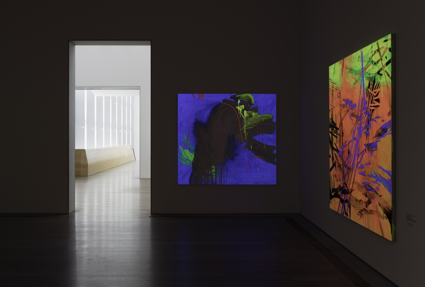 Jacqueline Humphries, Installation view, "Spot On" at the Museum Brandhorst, Munich, 2019