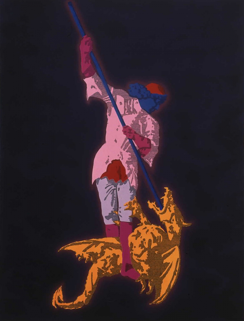 Untitled (You can never salt enough dragons), 2002, Acrylic on panel, 38 x 25 inches