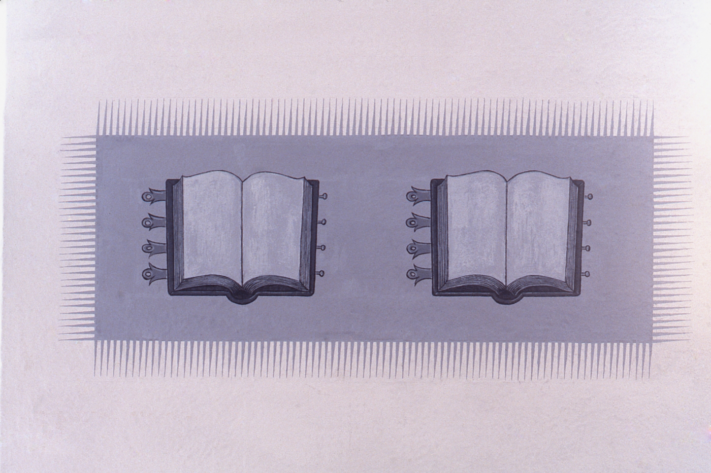 Richard Wright, Helio Alco, 1999, gouache and acrylic, 10 1/2 x 23 inches