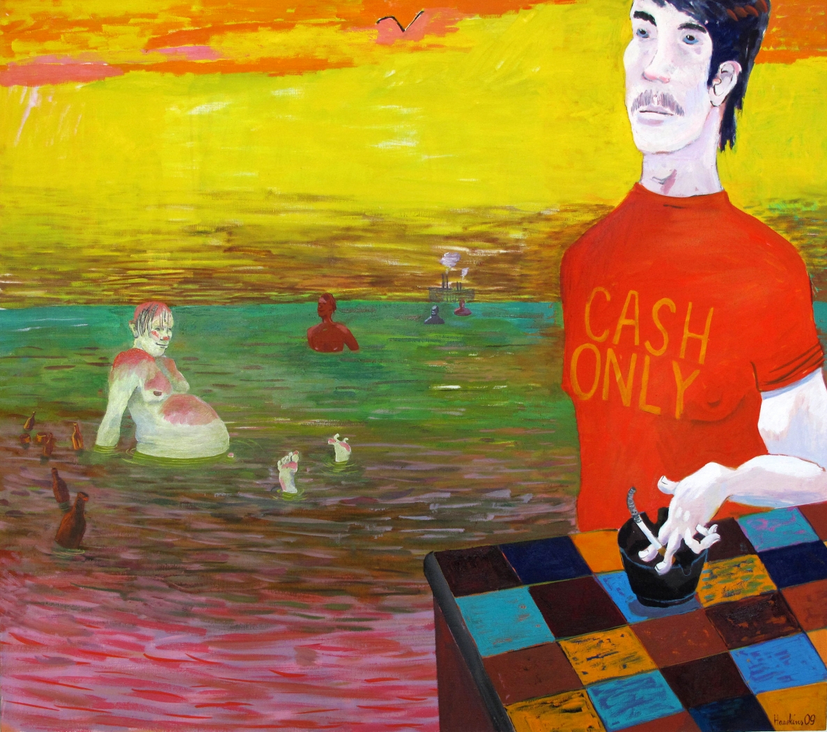 Richard Hawkins Seamonster, 2009 oil on linen 40 x 45 inches (101.6 x 114.3 cm)