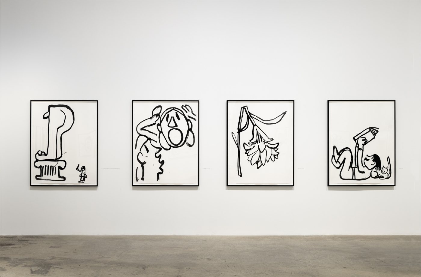 Paul Chan, Installation view, Drawings for Word Book by Ludwig Wittgenstein, Greene Naftali, New York, 2020
