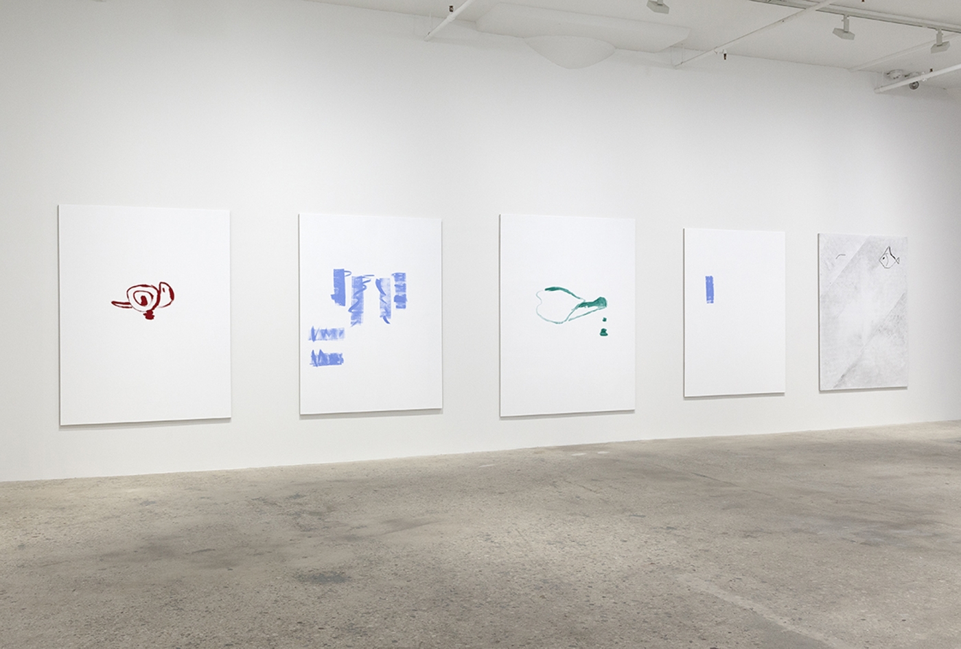 Michael Krebber, Installation View, Ground Floor, Greene Naftali, New York, 2015