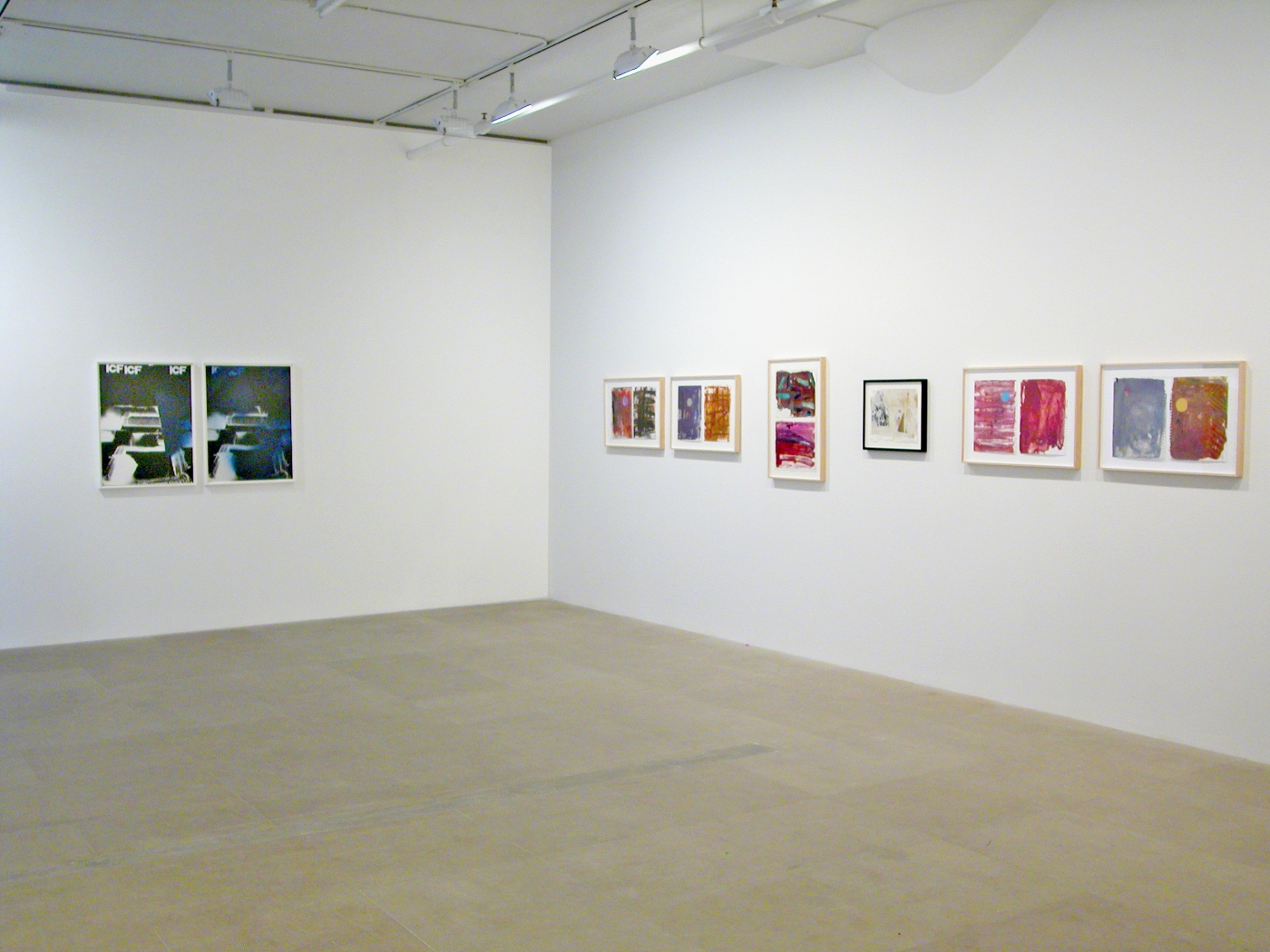 Installation view, Works on Paper & Ricci Albenda, Greene Naftali, New York, 2008