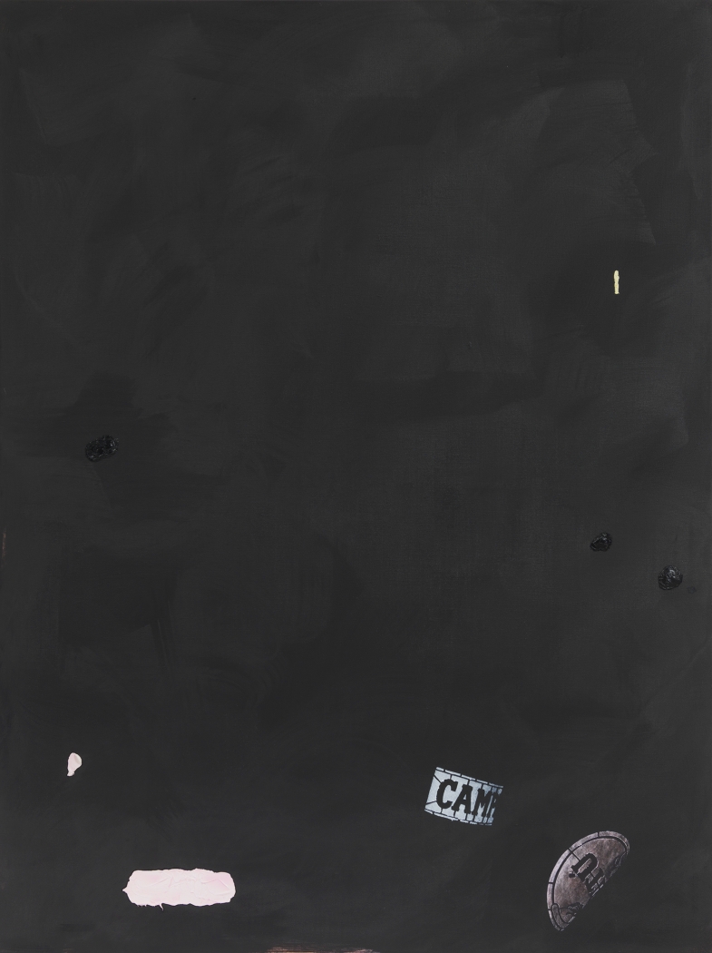 Monika Baer on hold (pink pitú), 2015 Acrylic, oil on canvas 70 3/4 x 53 1/4 inches (180 x 135 cm)