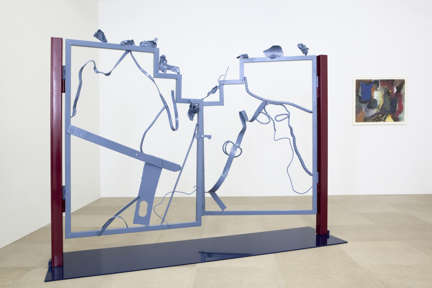 Ida Ekblad, Untitled, 2011, Steel and lacquer, 72 1/2 x 98 1/2 x 24 3/4 inches, Installation view, Greene Naftali, New York, 2011