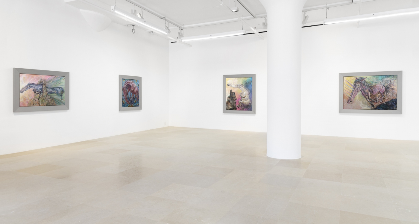 Jana Euler, Installation view, The Traveling Legends of the Morecorns, Greene Naftali, New York, 2021