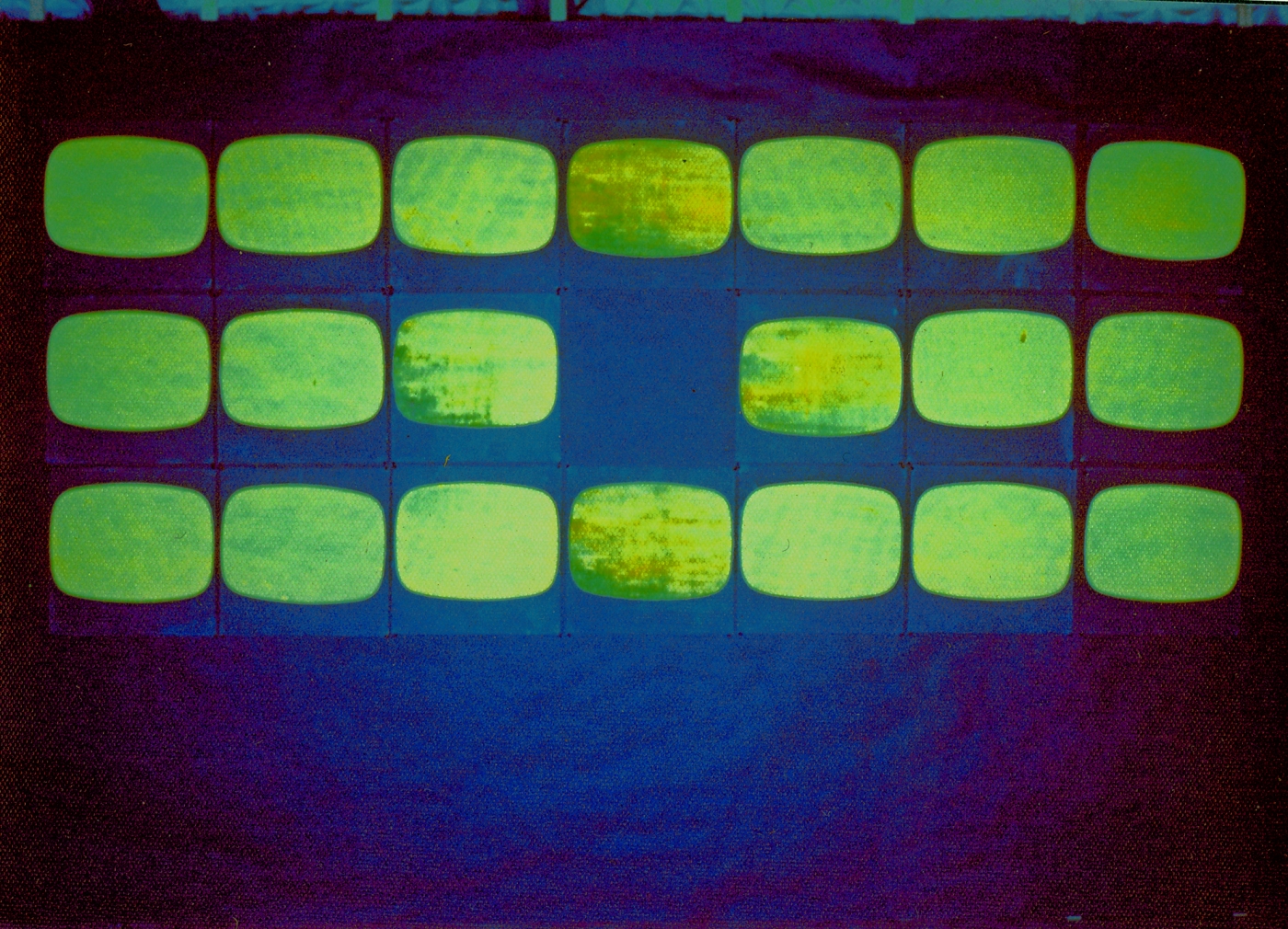 Tony Conrad, Installation view, Yellow Movies, The Kitchen, New York, 1973
