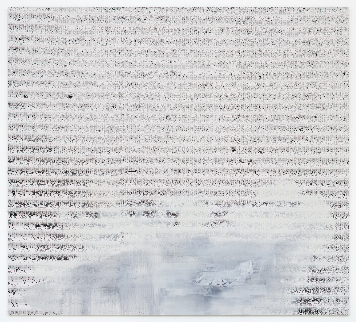 Jacqueline Humphries jHΩ1: )##~, 2019