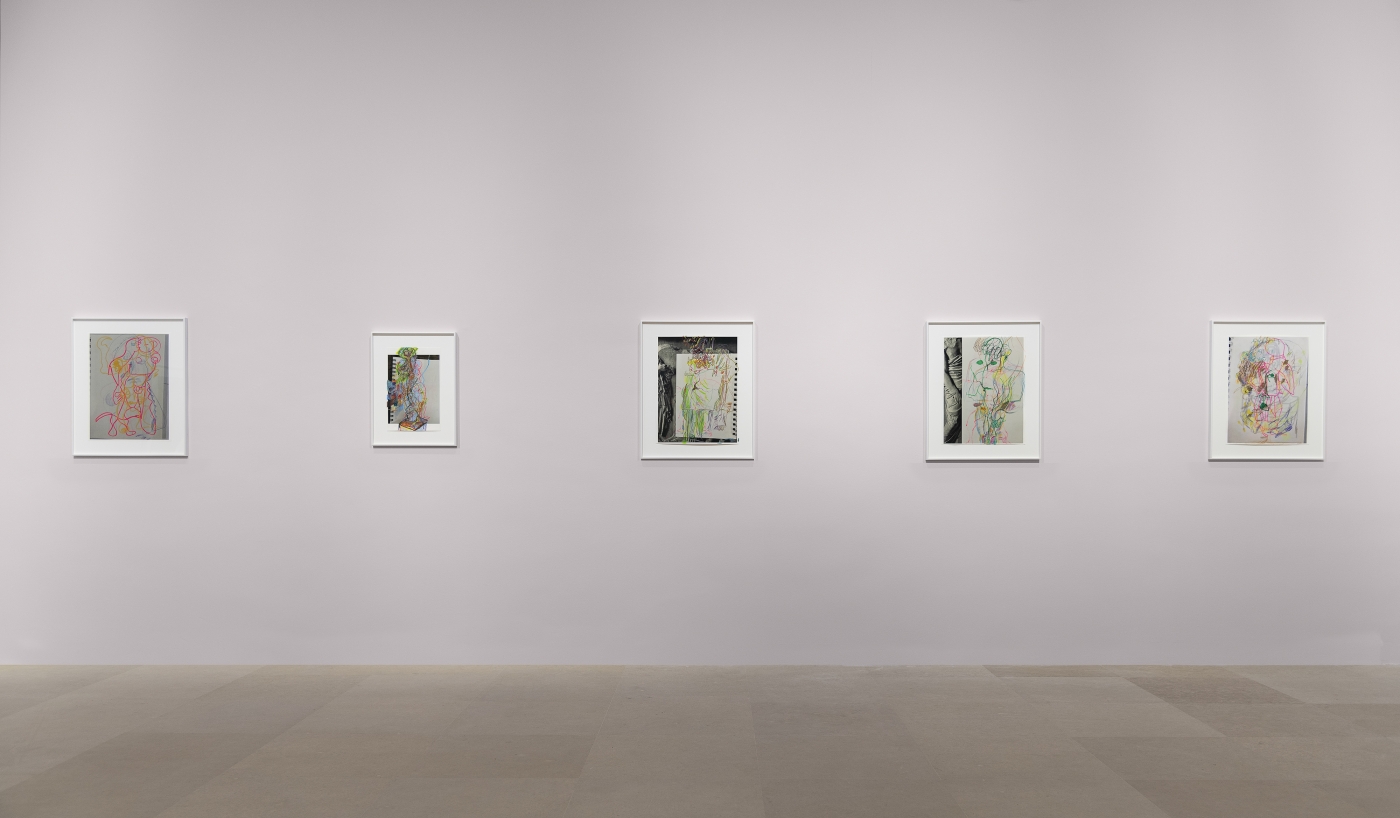 Rachel Harrison, Installation view, Drawings, Greene Naftali, New York, 2020