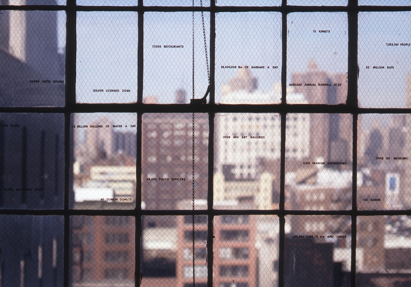 Rob Pruitt, Idea No 2 Write Captions on the Glass for the View Outside the Window, 101 Art Ideas You Can Do Yourself, 1999, self adhesive vinyl letters, dimensions variable
