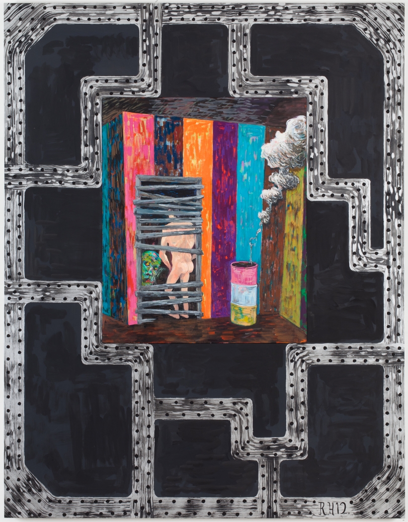 Brig #5: Cumpire, 2012, Oil on canvas and acrylic on panel, 63 x 49 x 1 5/8 inches (160 x 124.5 x 4.1 cm)