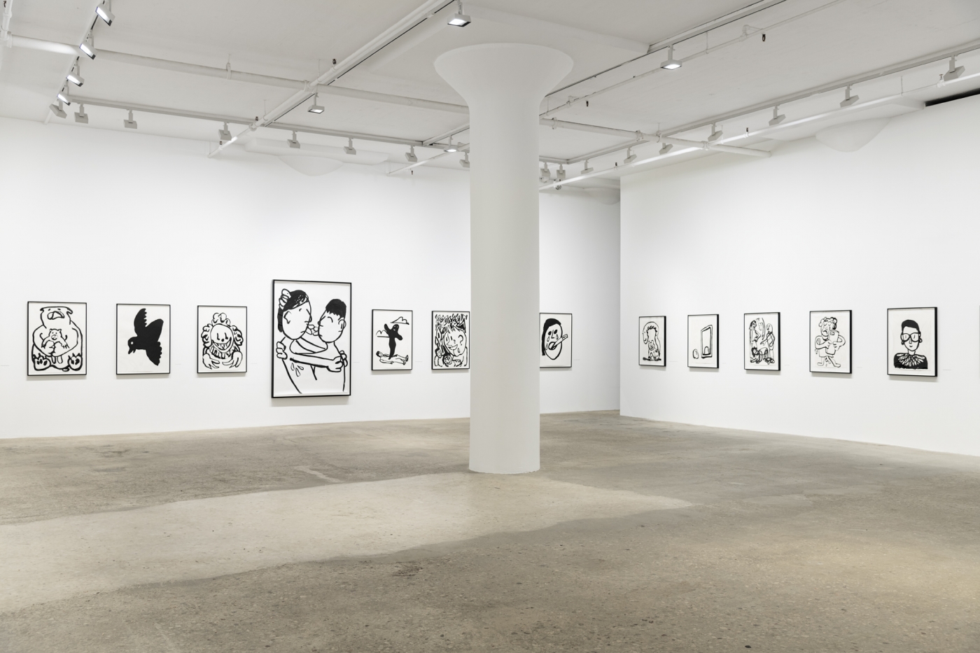 Paul Chan, Installation view, Drawings for Word Book by Ludwig Wittgenstein, Greene Naftali, New York, 2020