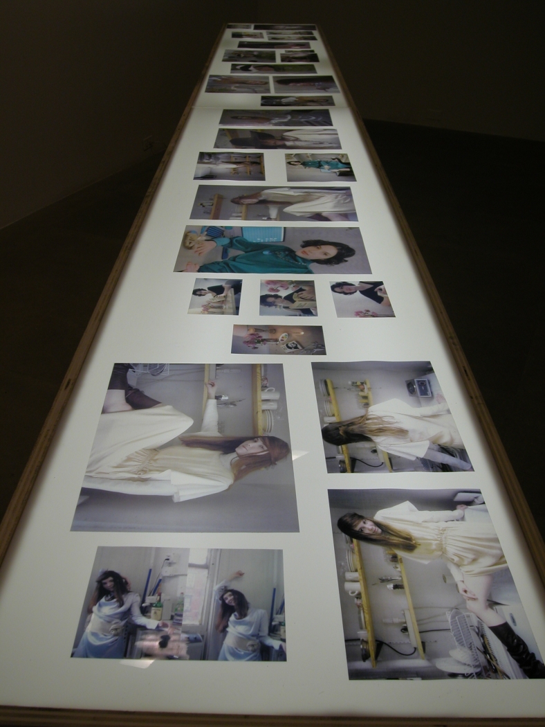 Carissa Rodriguez, Untitled, 2000, light table, photographic transparencies, booklet, light projection