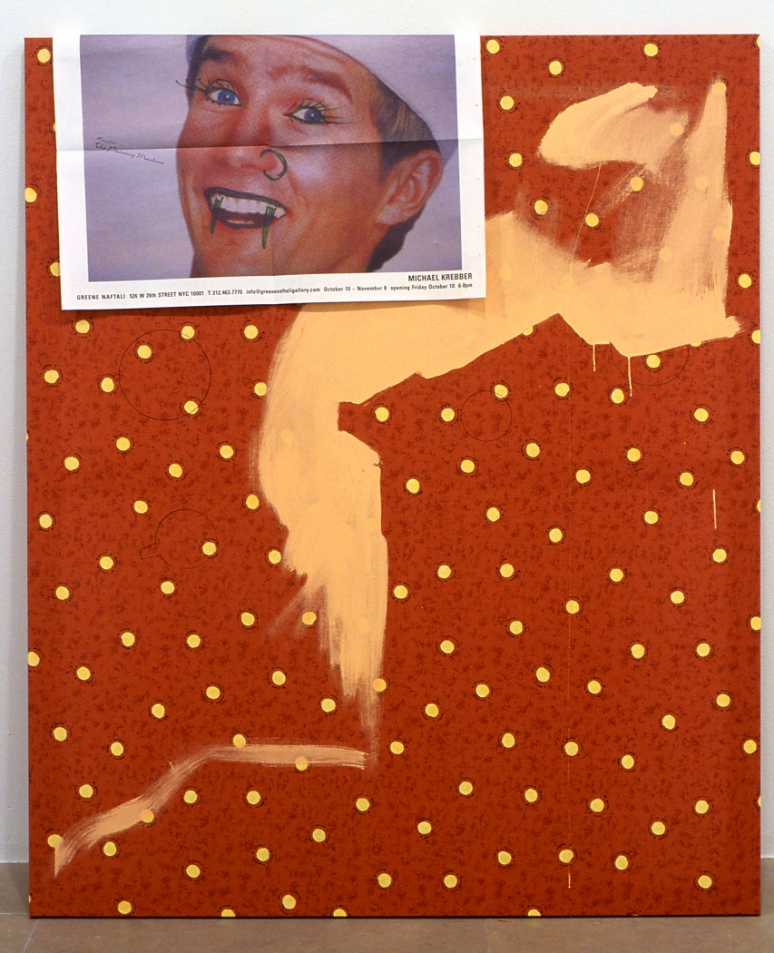 This Is a Place To Stay Forever, 2003, pencil and lacquer on brown fabric, paper, 40 x 48 inches