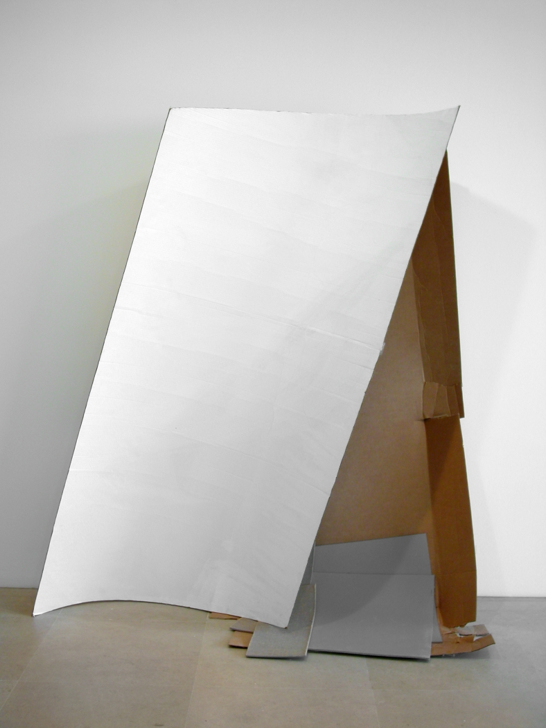 Gedi Sibony, Ultimately Even, 2005-2007, Cardboard, paint, linoleum, 80 x 30 x 74 inches